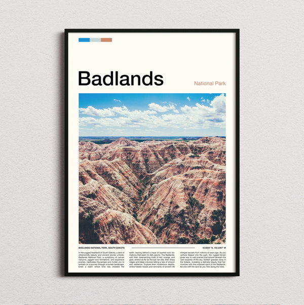 Badlands - Eroded Rock Formations - Travel Print