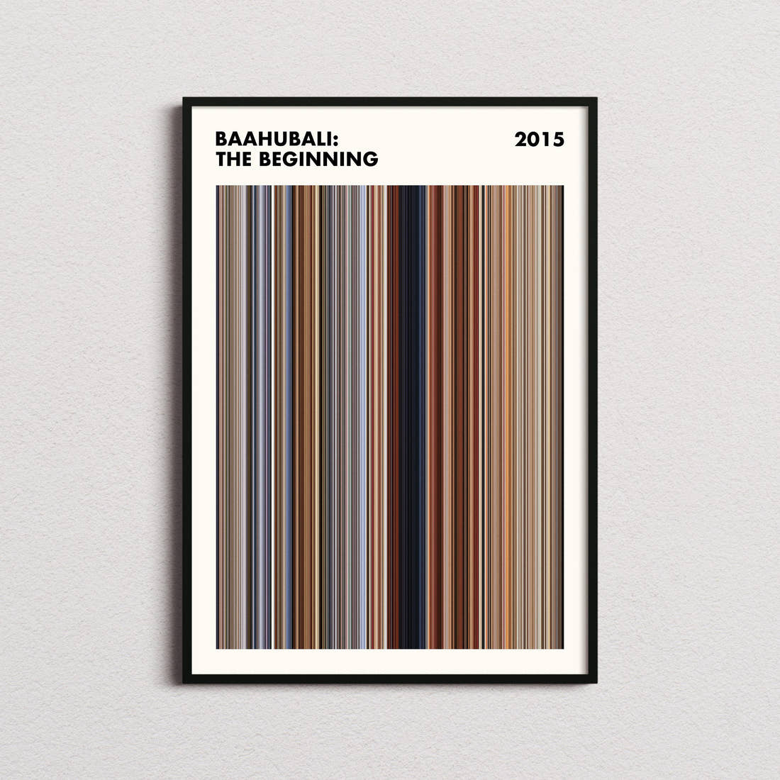 Baahubali: The Beginning Movie Barcode Poster - Simplified
