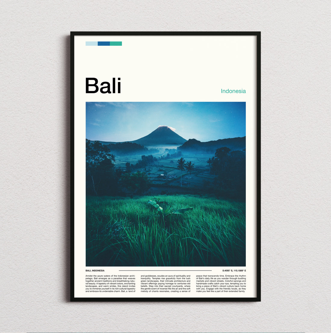 Bali - Volcano At Dusk - Travel Print