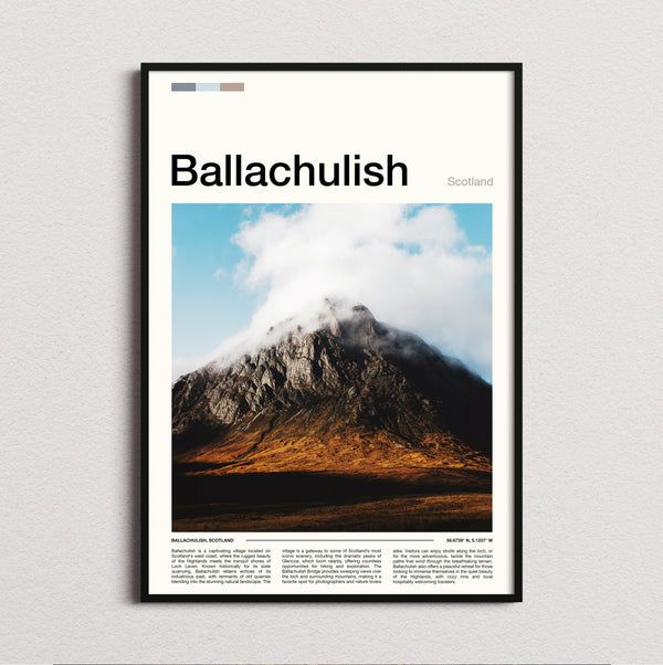 Ballachulish - Mountain Peak In Cloud - Travel Print