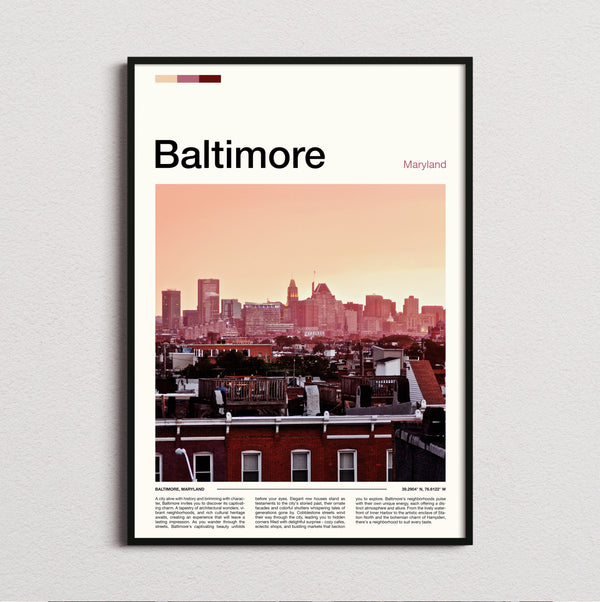 Baltimore - Rooftops And Skyline - Travel Print
