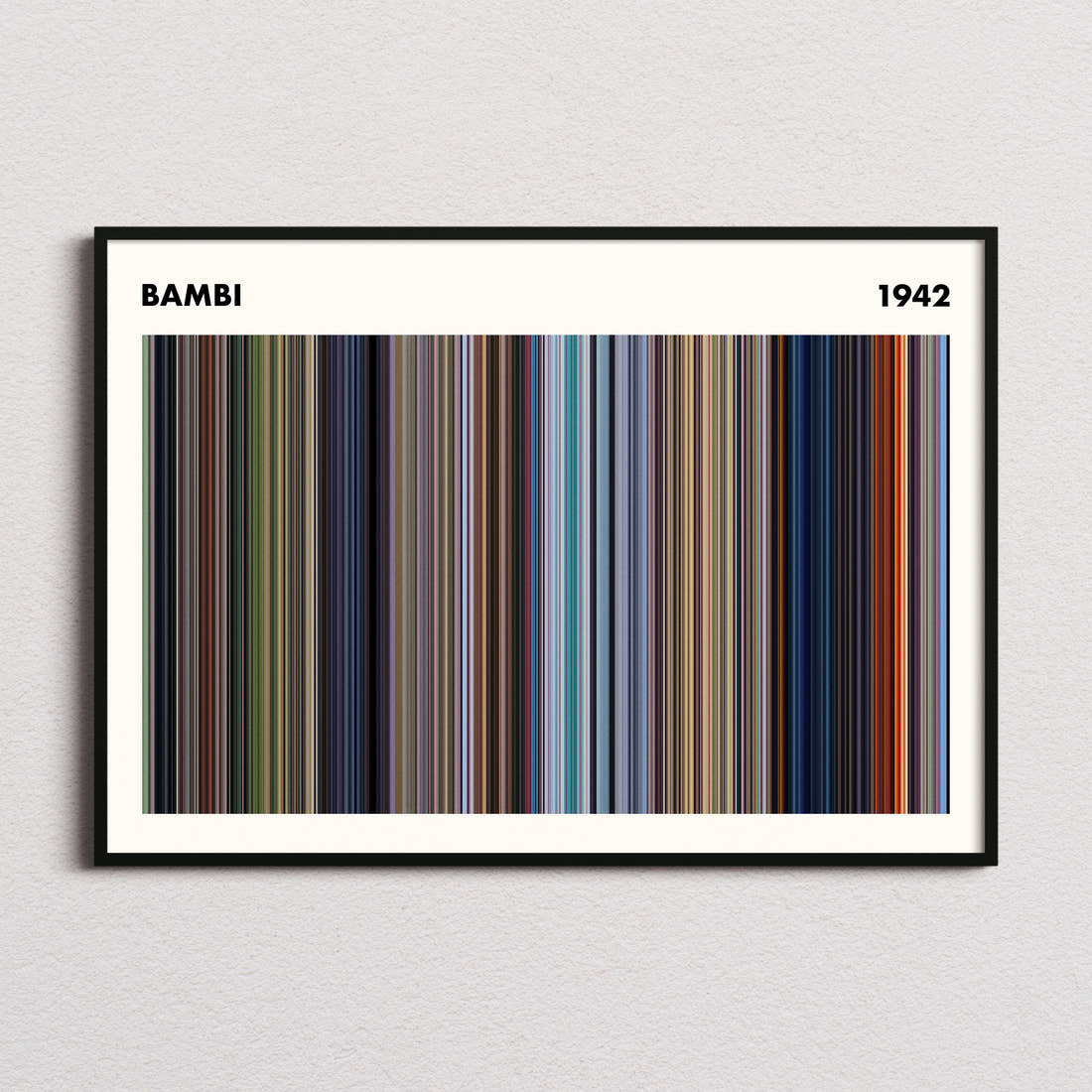Bambi Movie Barcode Poster - Simplified