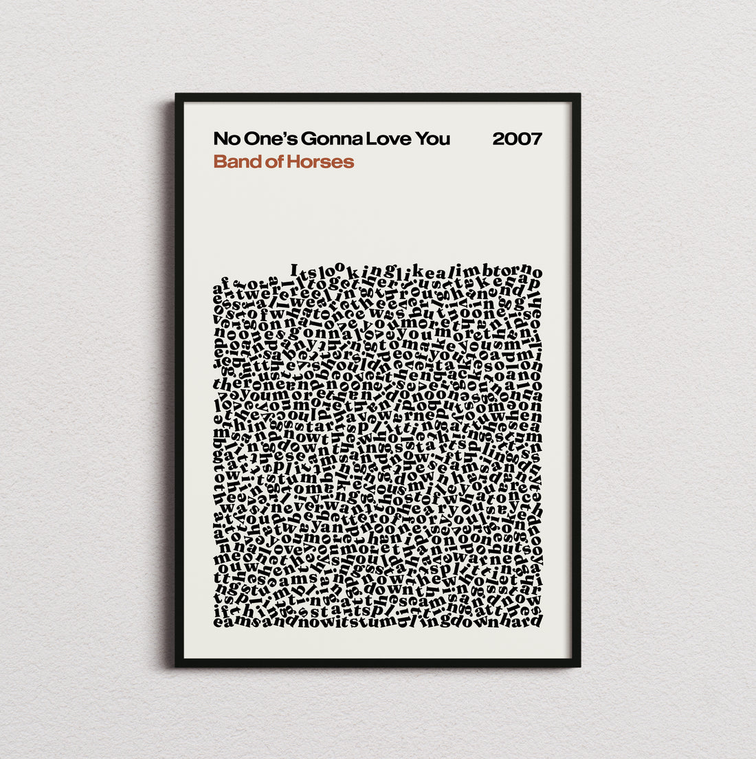 Band of Horses No One's Gonna Love You Lyric Print