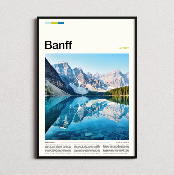 Banff - Mountains Reflected In Lake - Travel Print