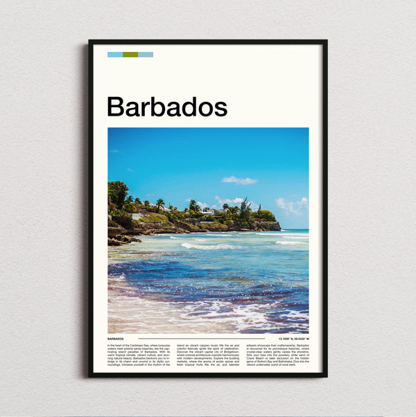 Barbados - Rocky Coastline - Travel Print