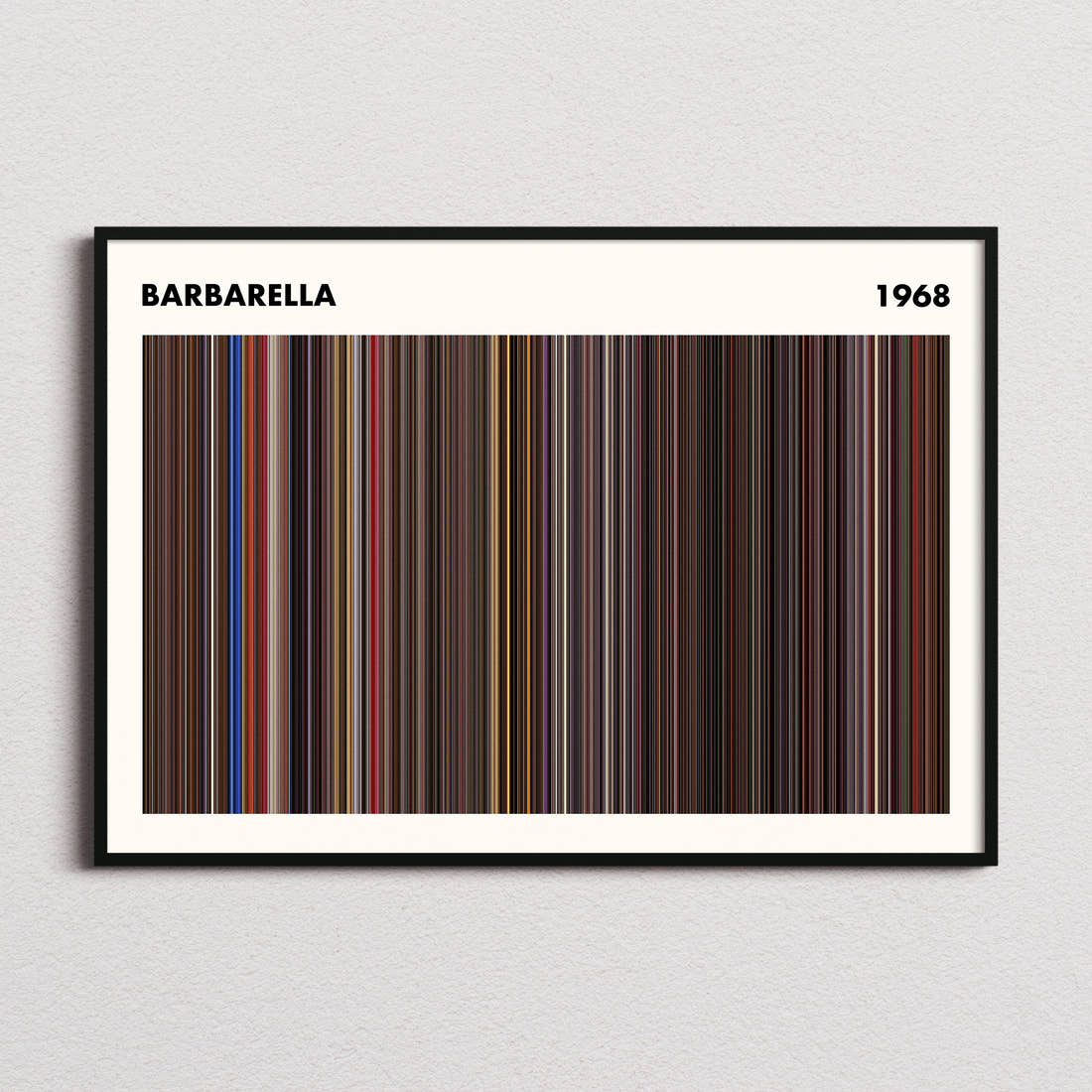 Barbarella Movie Barcode Poster - Simplified