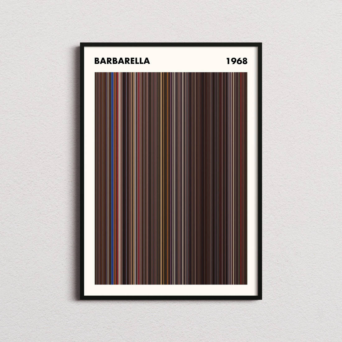 Barbarella Movie Barcode Poster - Simplified