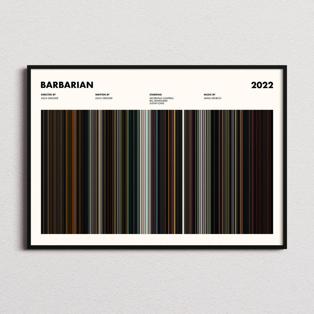 Barbarian Movie Barcode Poster