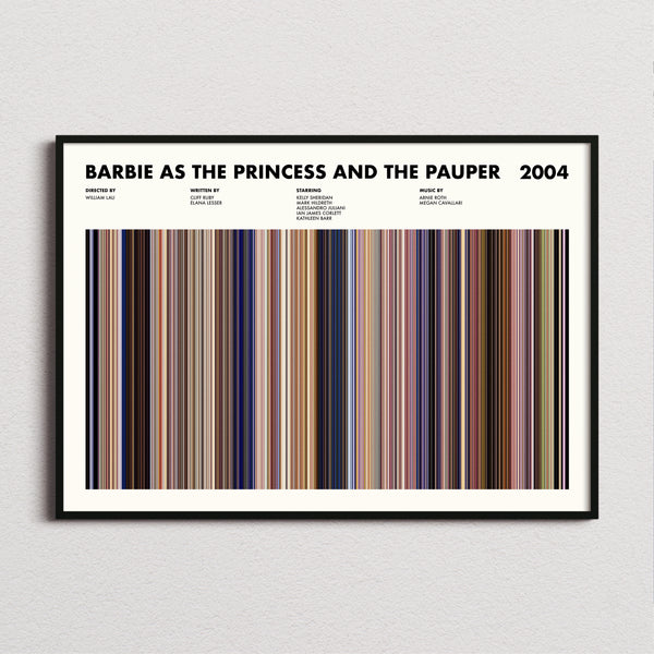 Barbie as the Princess and the Pauper Movie Barcode Poster