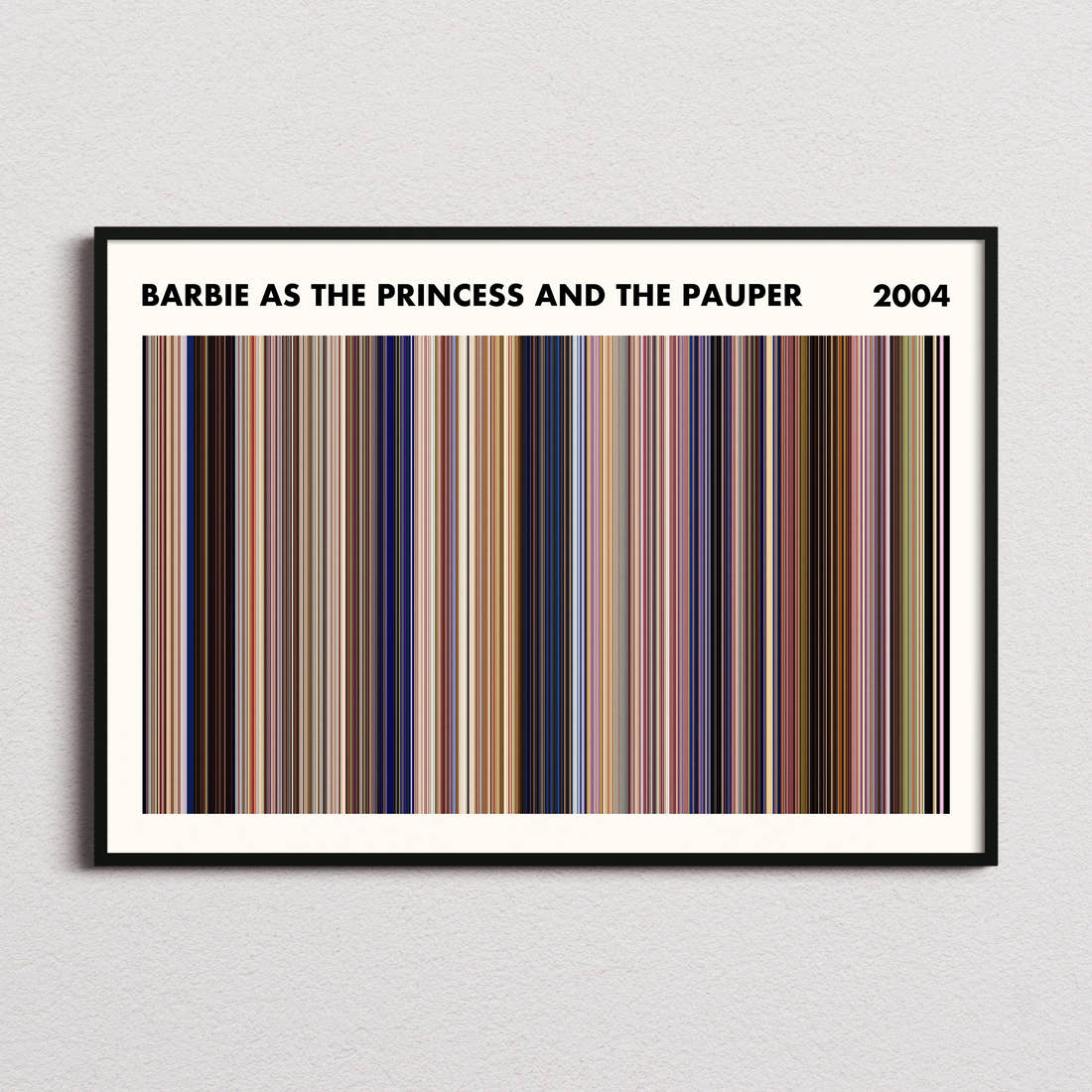 Barbie as the Princess and the Pauper Movie Barcode Poster - Simplified