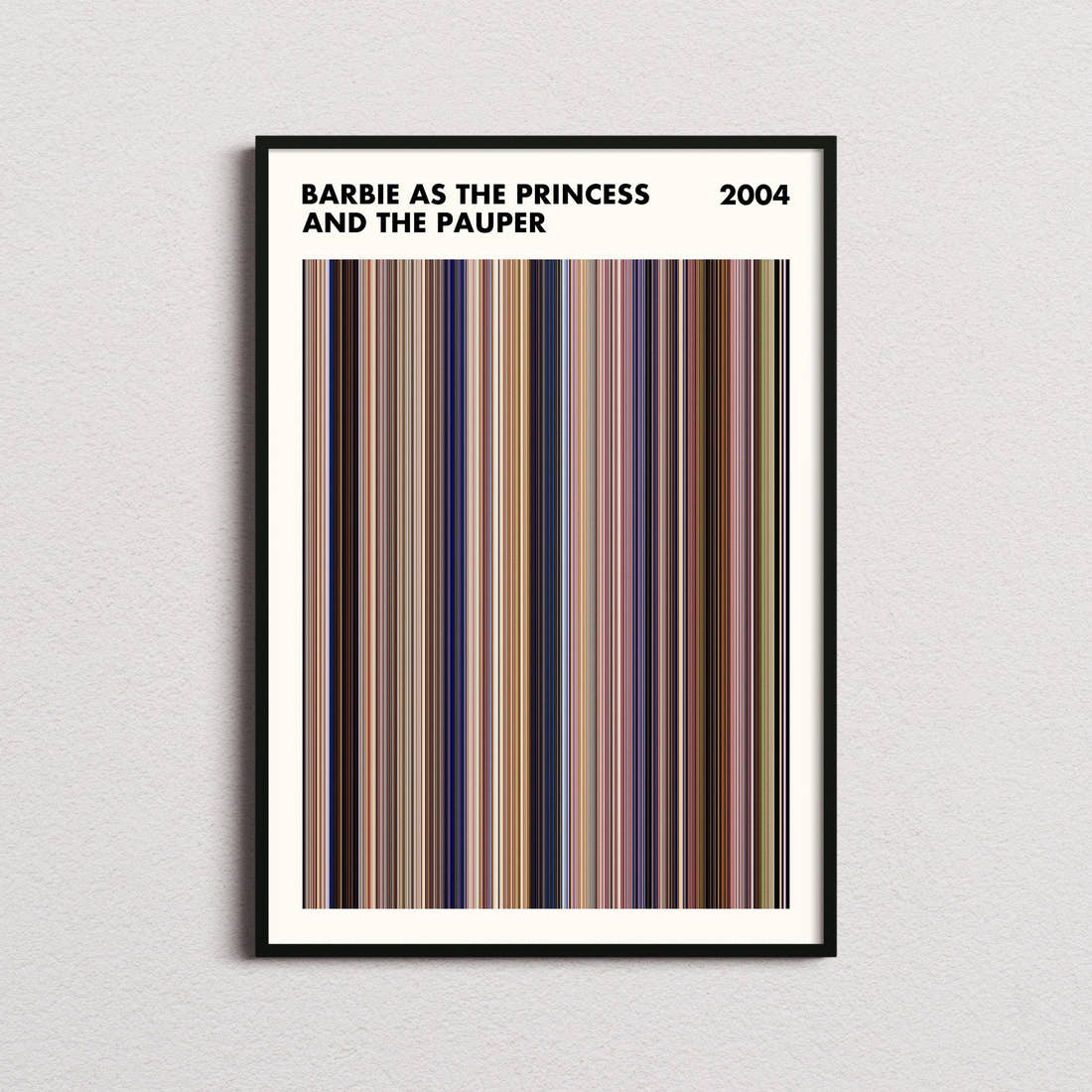Barbie as the Princess and the Pauper Movie Barcode Poster - Simplified