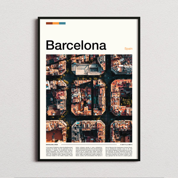 Barcelona - Eixample City Blocks - Travel Print