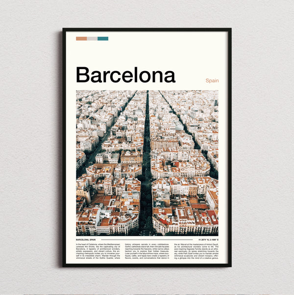 Barcelona - Eixample Aerial View - Travel Print