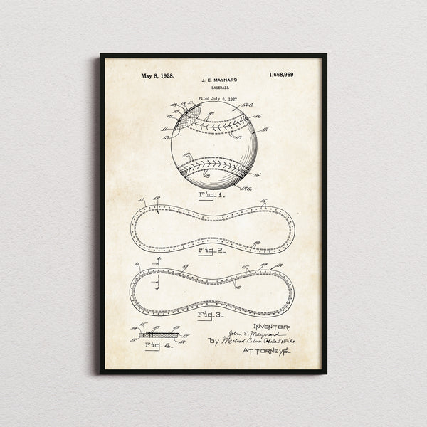 Baseball Patent Print