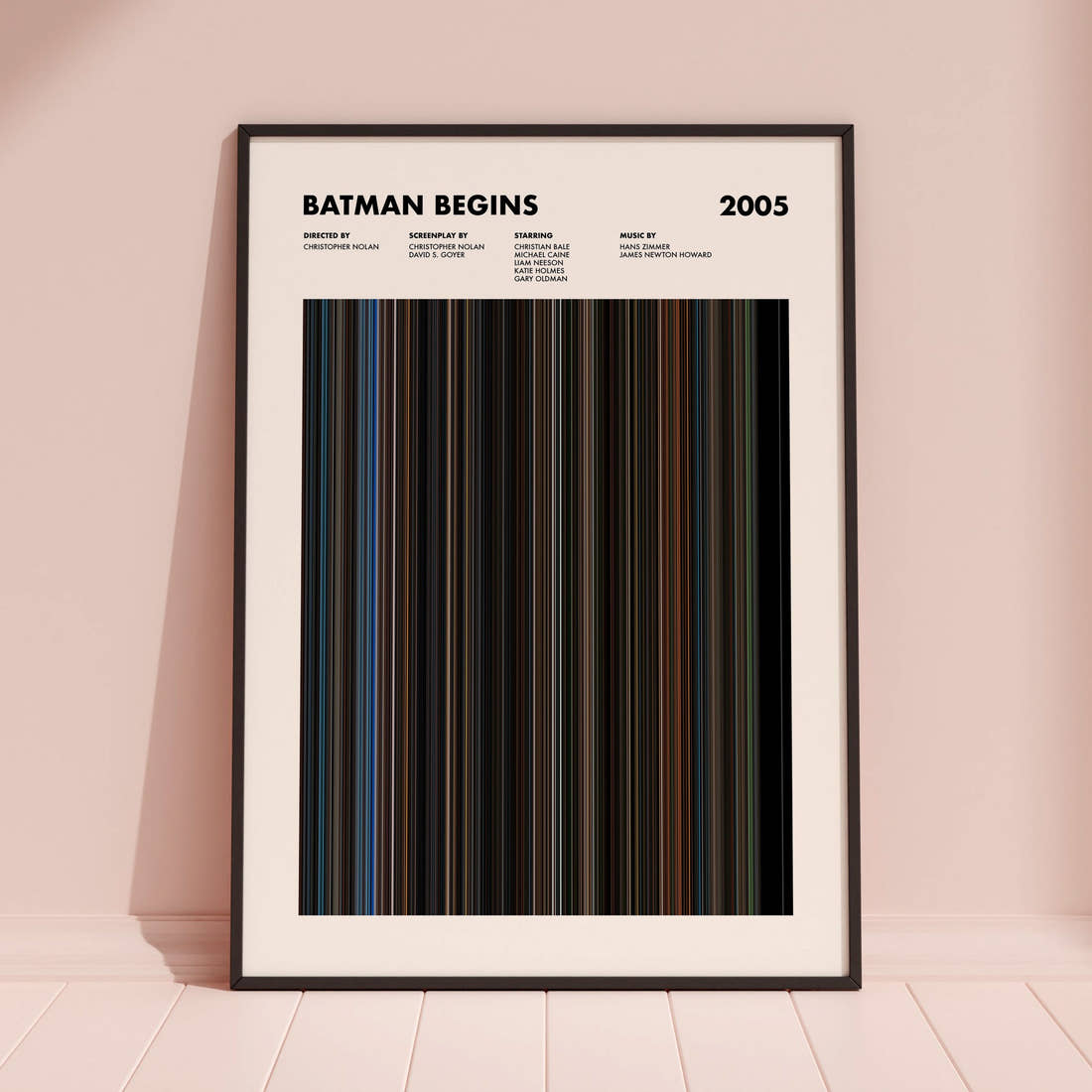 Batman Begins movie barcode poster