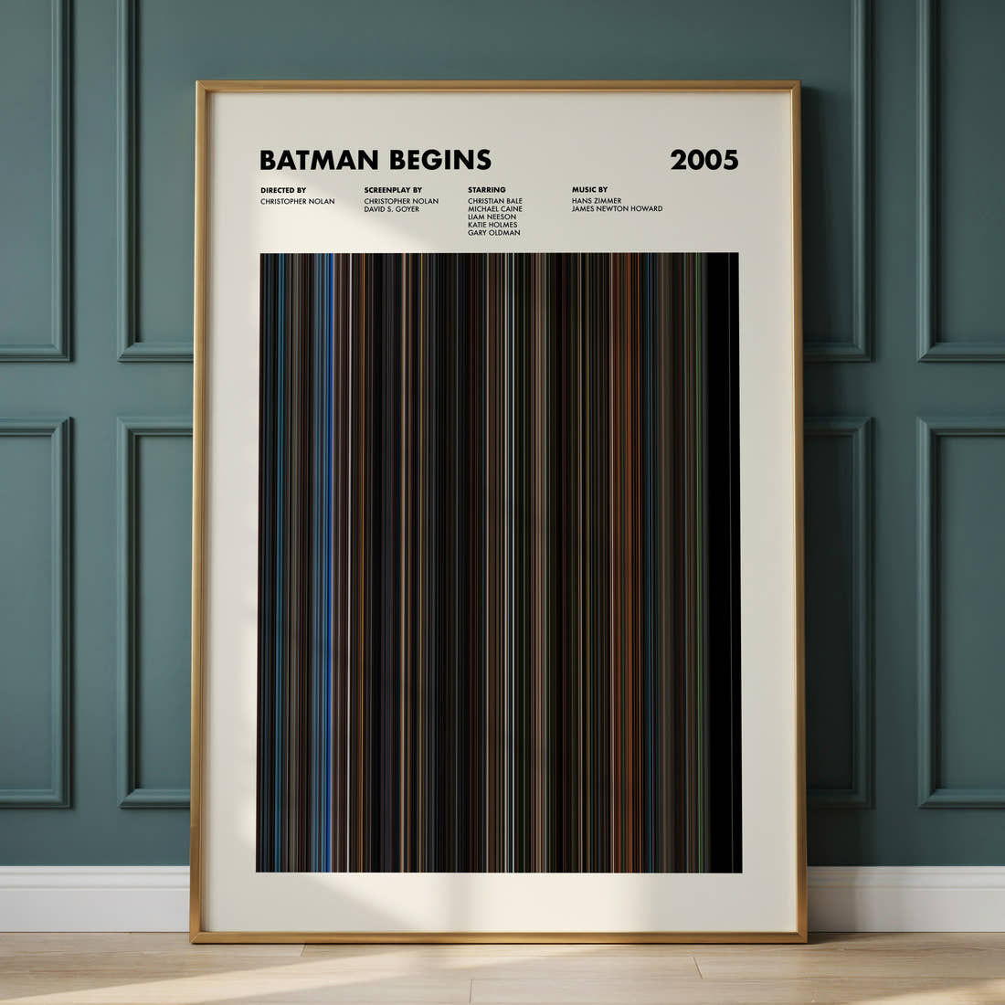 Batman Begins movie barcode poster