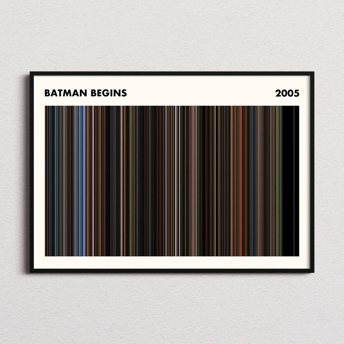 Batman Begins Movie Barcode Poster - Simplified