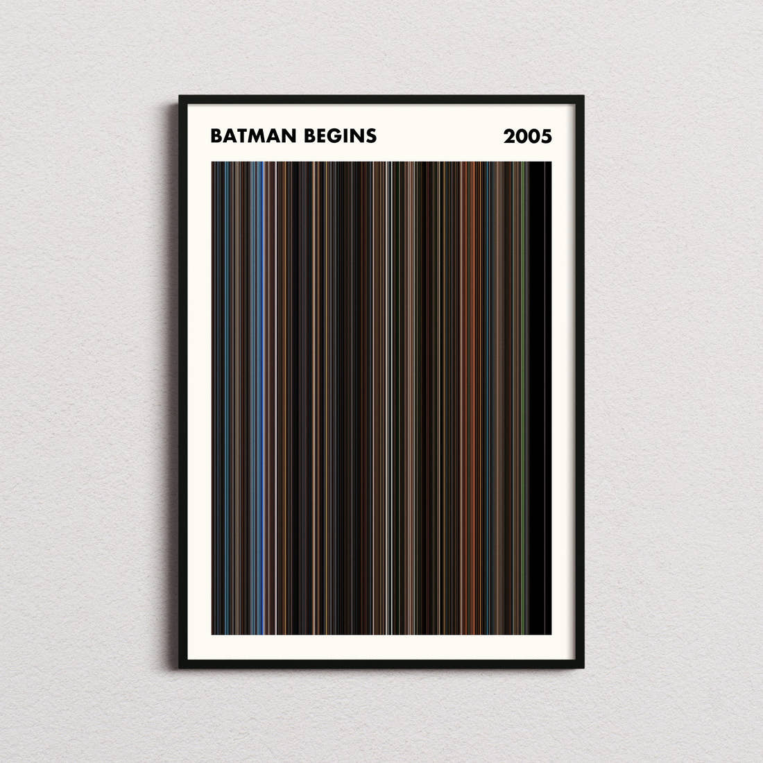 Batman Begins Movie Barcode Poster - Simplified