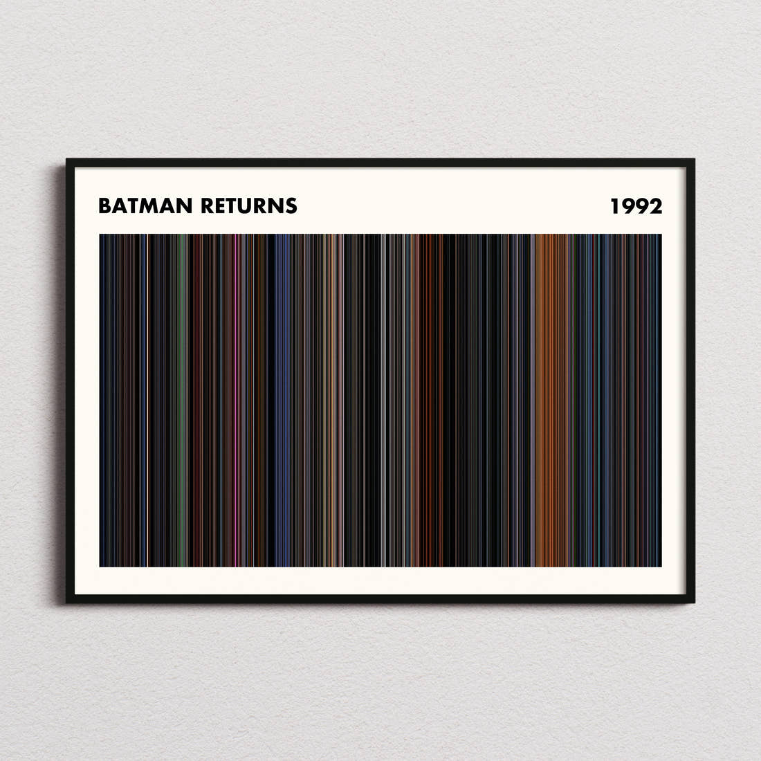 Batman Returns Movie Barcode Poster - Simplified