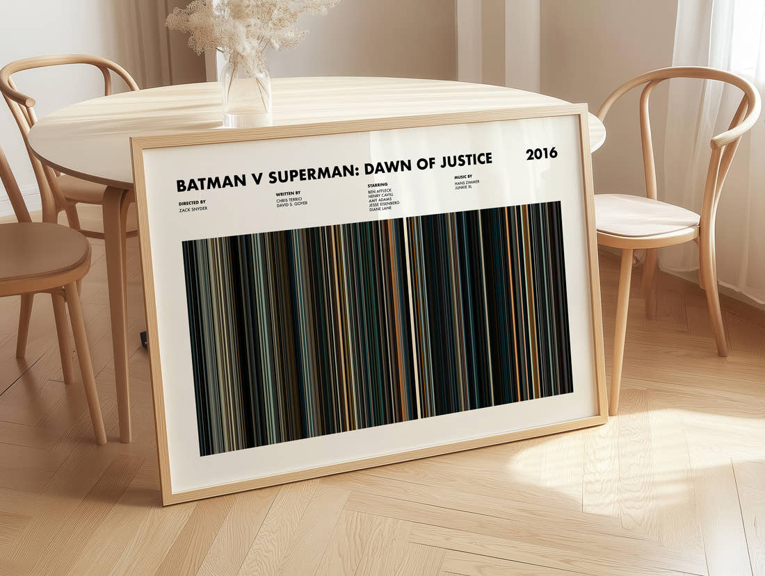 Batman v Superman: Dawn of Justice Movie Barcode Poster