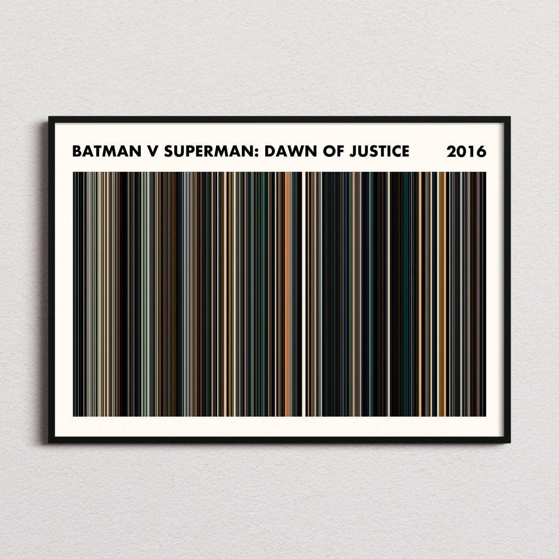 Batman v Superman: Dawn of Justice Movie Barcode Poster - Simplified