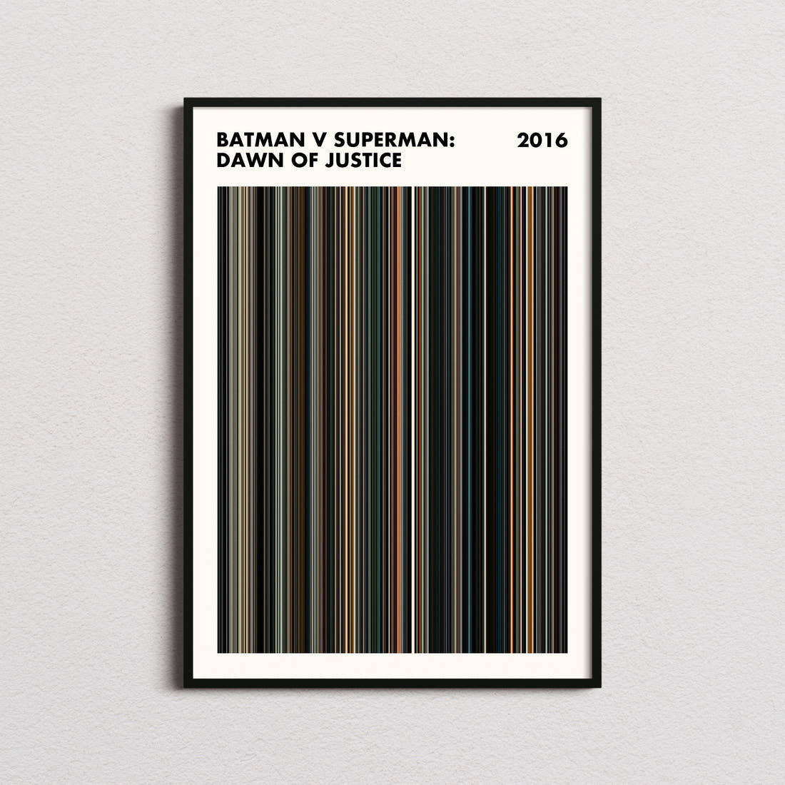 Batman v Superman: Dawn of Justice Movie Barcode Poster - Simplified