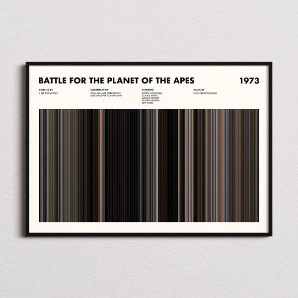 Battle for the Planet of the Apes Movie Barcode Poster
