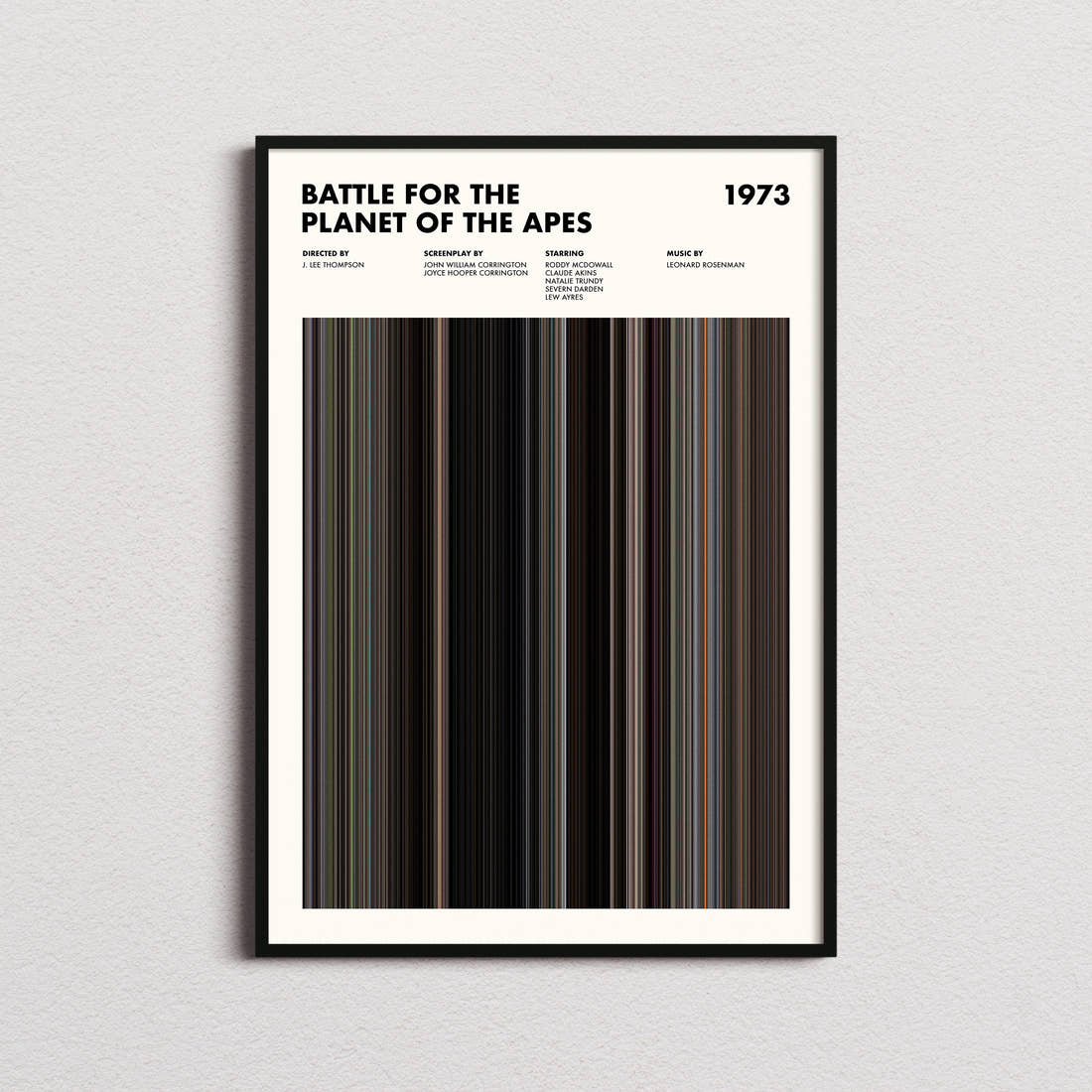 Battle for the Planet of the Apes Movie Barcode Poster
