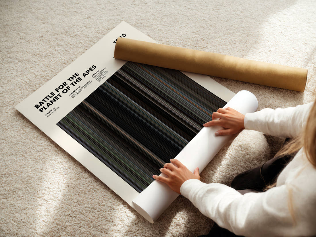 Battle for the Planet of the Apes Movie Barcode Poster