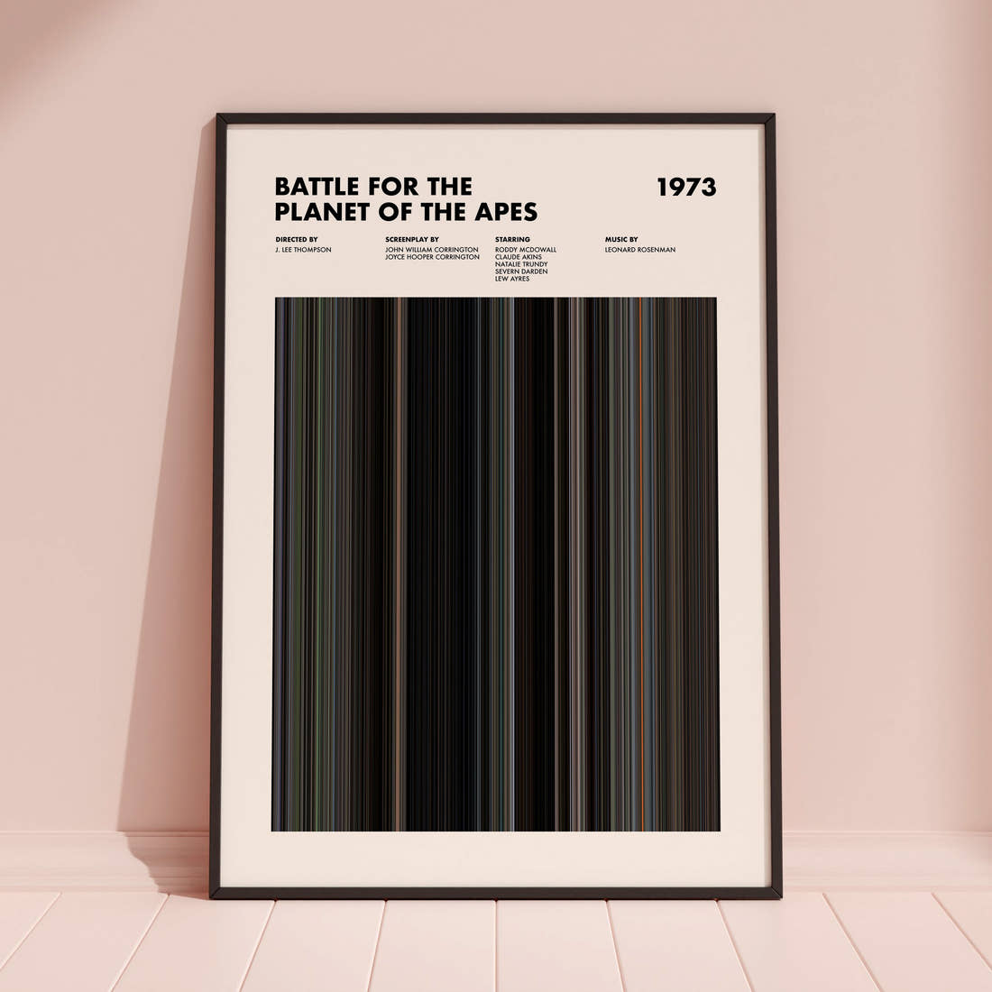 Battle for the Planet of the Apes Movie Barcode Poster