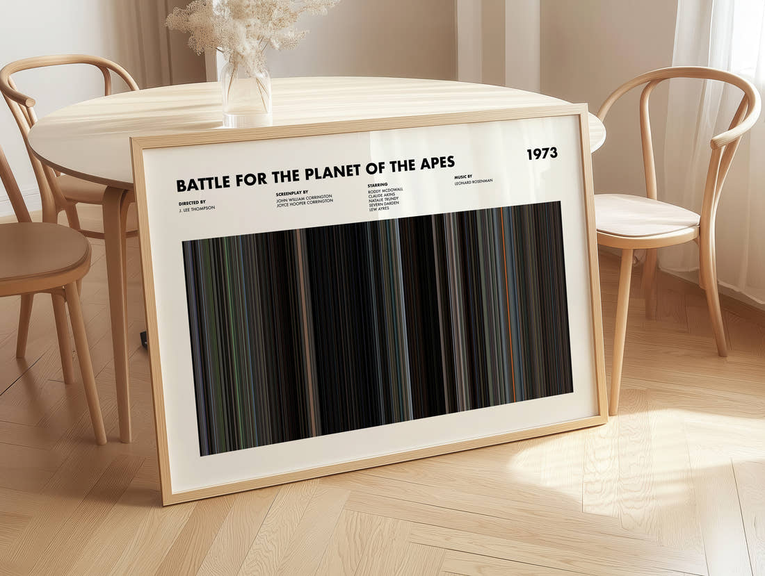Battle for the Planet of the Apes Movie Barcode Poster