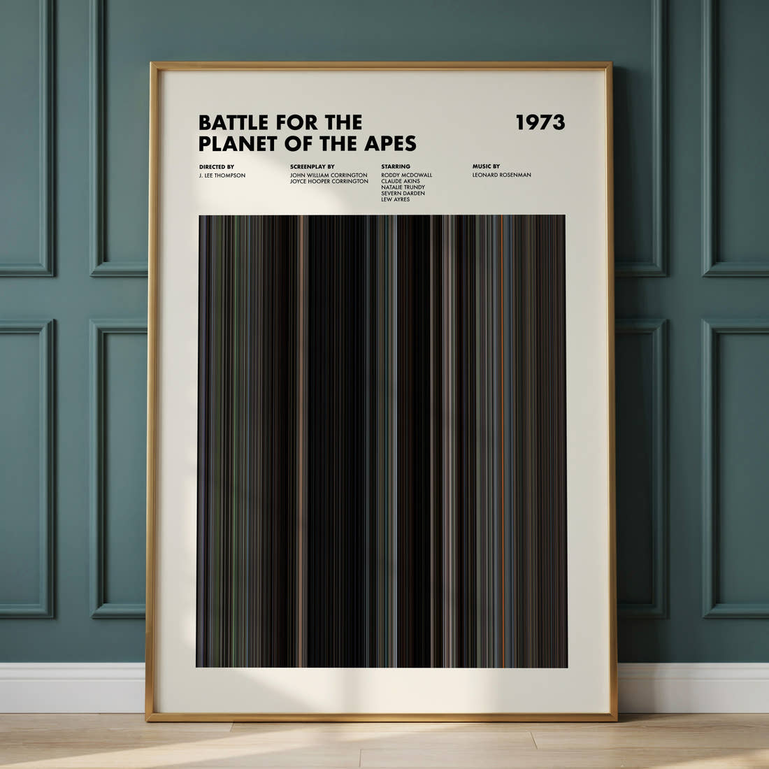 Battle for the Planet of the Apes Movie Barcode Poster