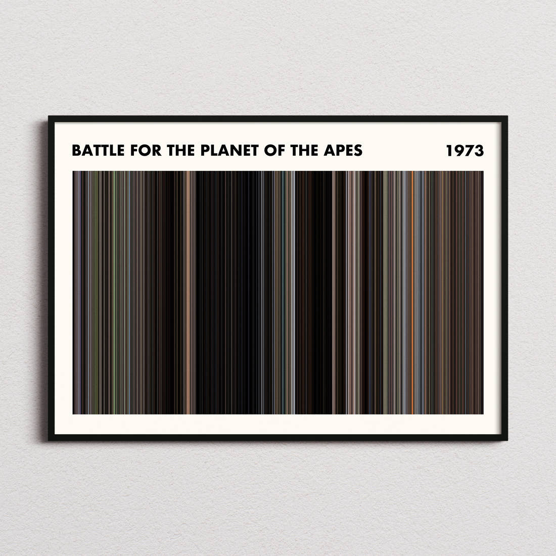 Battle for the Planet of the Apes Movie Barcode Poster - Simplified