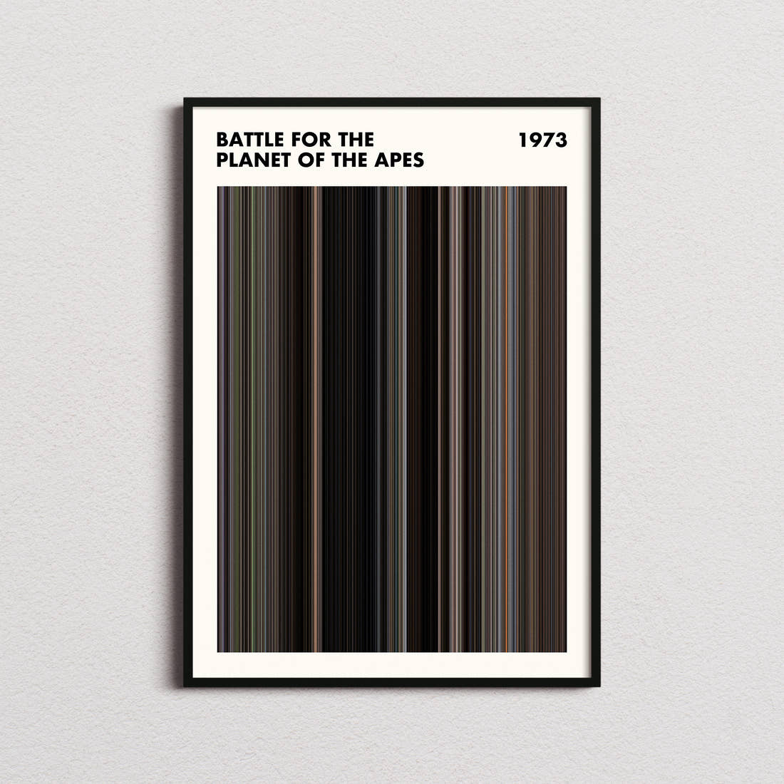 Battle for the Planet of the Apes Movie Barcode Poster - Simplified
