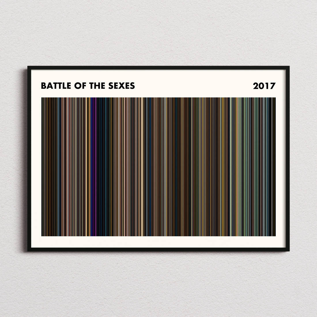Battle of the Sexes Movie Barcode Poster - Simplified
