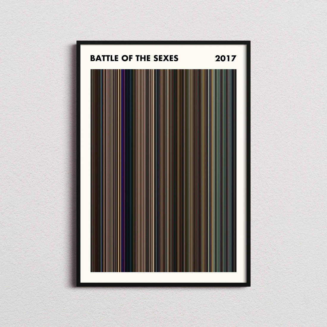 Battle of the Sexes Movie Barcode Poster - Simplified