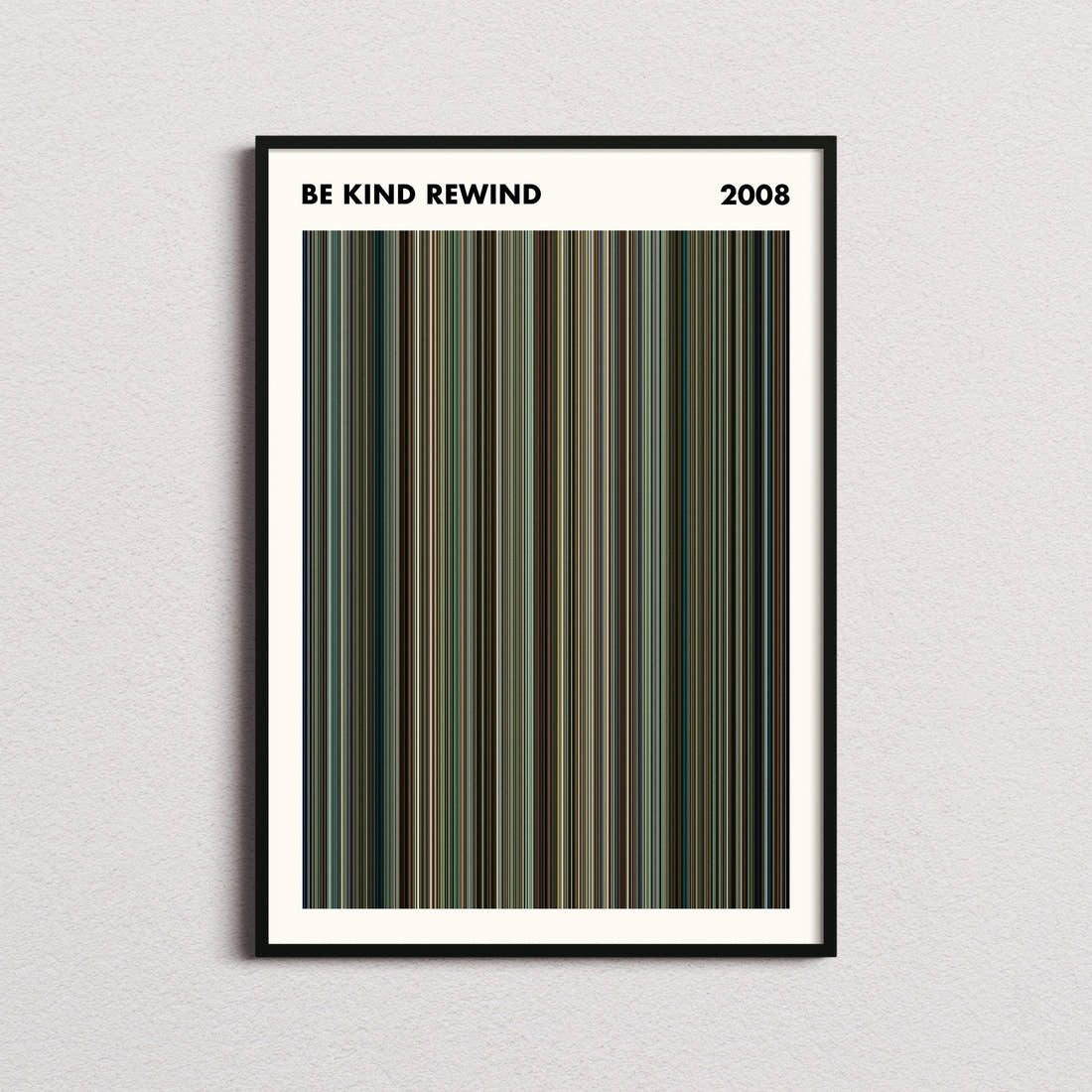 Be Kind Rewind Movie Barcode Poster - Simplified
