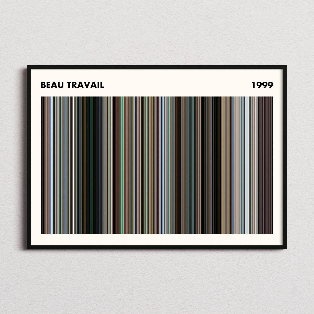 Beau Travail Movie Barcode Poster - Simplified