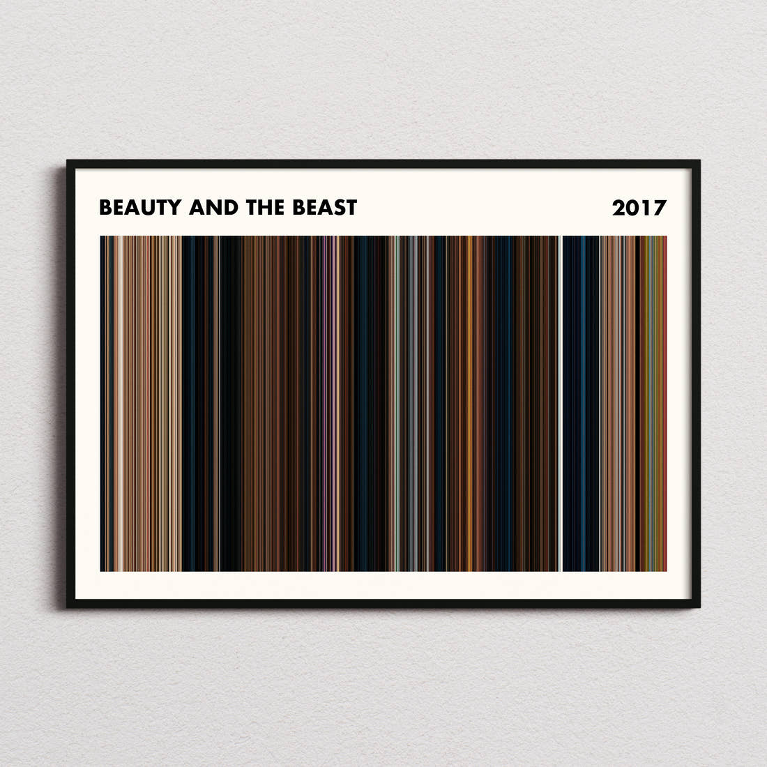 Beauty and the Beast Movie Barcode Poster - Simplified