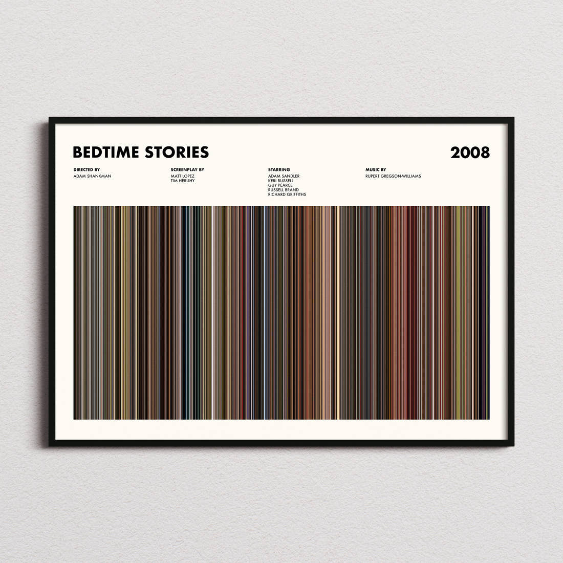 Bedtime Stories Movie Barcode Poster