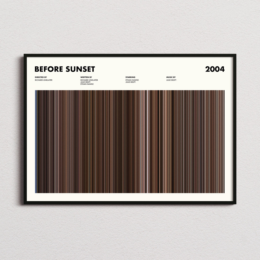 Before Sunset Movie Barcode Poster