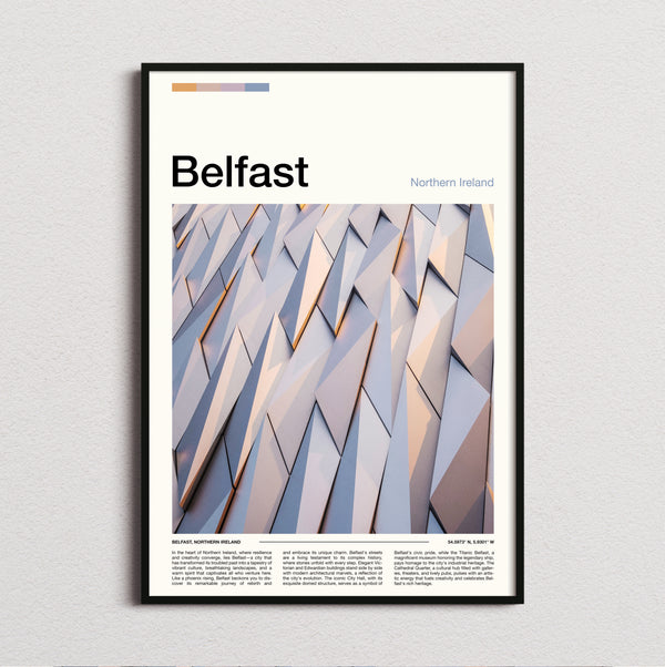 Belfast - Silver Angular Facade - Travel Print