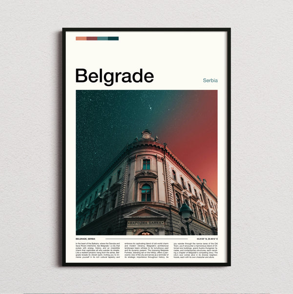 Belgrade - National Bank Building - Travel Print