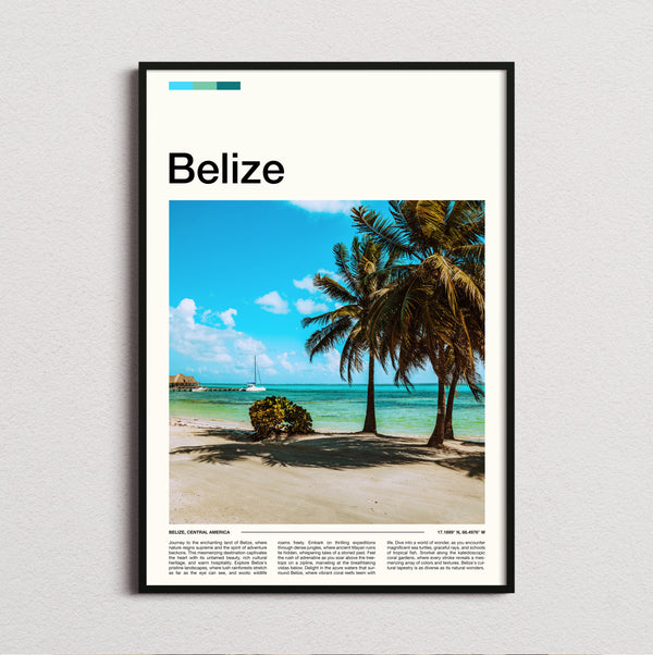 Belize - Palm Trees On The Beach - Travel Print