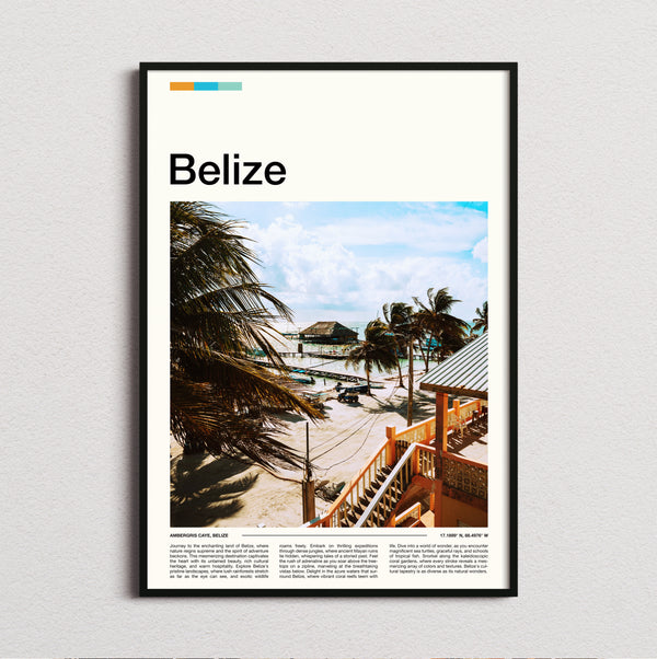 Belize - Beachfront Huts - Travel Print
