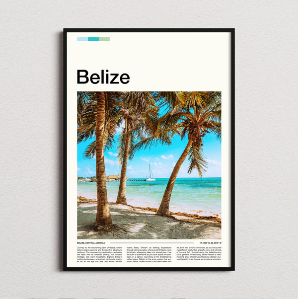 Belize - Palms Over White Sand - Travel Print