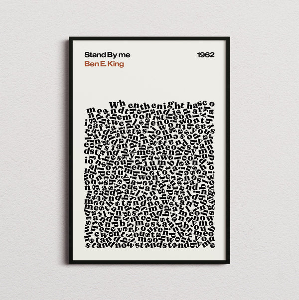 Ben E. King Stand By Me Lyric Print in the cream colourway, framed