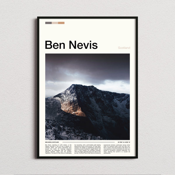 Ben Nevis - Moody Mountain Peak - Travel Print