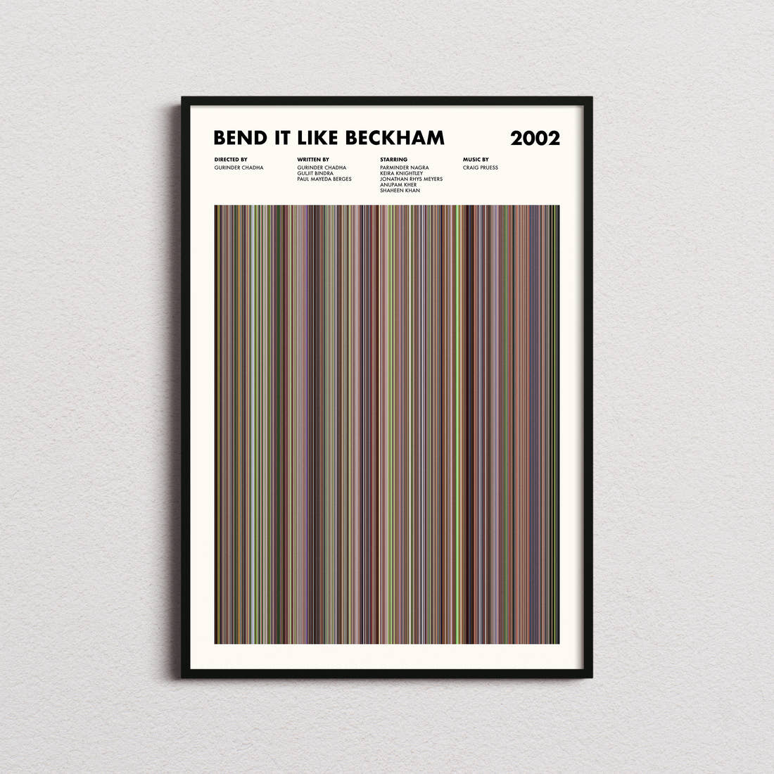 Bend It Like Beckham Movie Barcode Poster