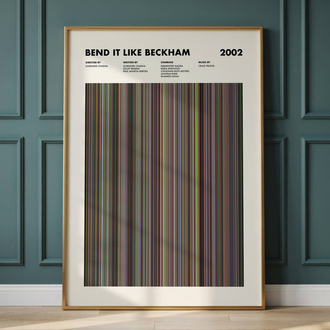 Bend It Like Beckham Movie Barcode Poster
